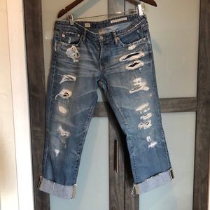 Adriano Goldschmied size 30R beach crop with holes